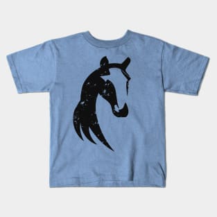 Tribal Horse with Grunge Distressed Texture Kids T-Shirt